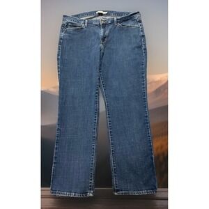 Levi Strauss Womens Jeans 18W Stretch Slim Straight Blue Denim Classic Plus Size